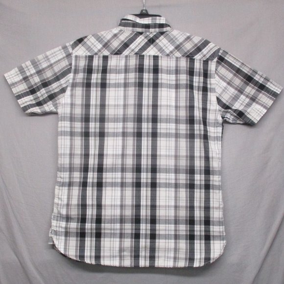 Levi Strauss Madras Plaid Button Down T-Shirt Black & Gray Men Size | M - Picture 6 of 8